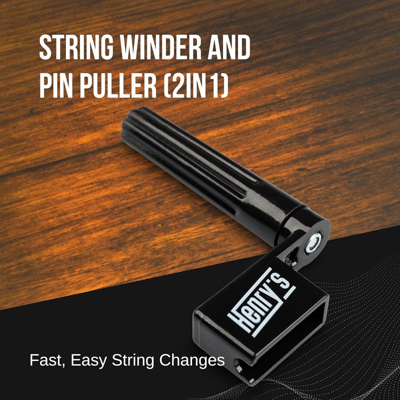 Henry's Strings 4+1 Acoustic Guitar Strings PowerTone - Deep & Rich Sound - String Winder & 3x Picks & Extra 5xE1 Strings - Acoustic Guitar 6 Strings Set 12-53 - Image 5